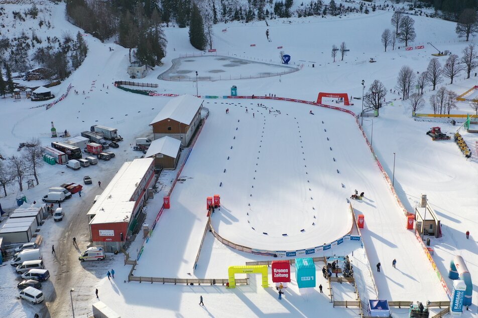 View of the XC stadium during Nordic World Cup | © Hans-Peter Steiner/Erlebnisregion Schladming-Dachstein